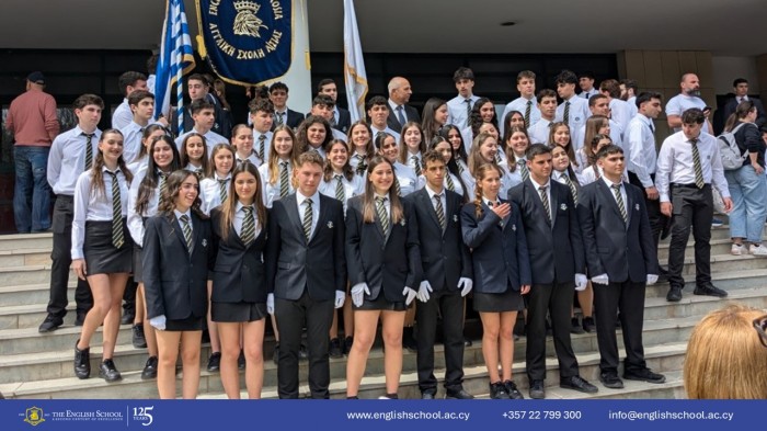 The English School Parade Team Shines at the 25th March Festivities.